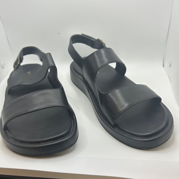 Vionic MADERA Black Leather Open Toe Slingback Ankle Strap Shoes 11 - Picture 6 of 11